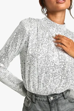 boohoo Body pailleté à col montant<Femme Tops