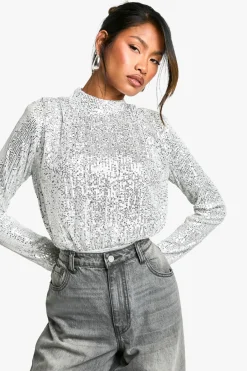 boohoo Body pailleté à col montant<Femme Tops