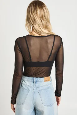 boohoo Body Petite Basique En Mesh À Manches Longues<Femme Basiques|Tops