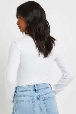 Body Petite À Manches Longues Et Encolure Arrondie Basic