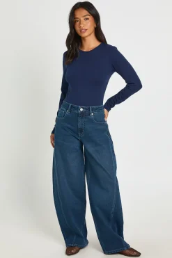 boohoo Body Petite À Manches Longues Et Col Rond Basique<Femme Basiques|Tops