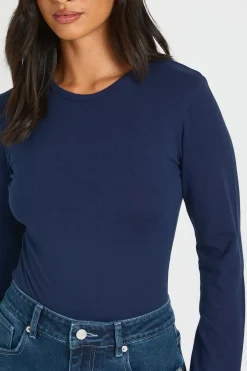 boohoo Body Petite À Manches Longues Et Col Rond Basique<Femme Basiques|Tops