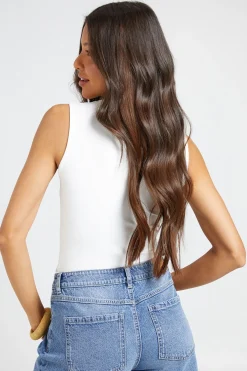 boohoo Body Plongeant Froncé En Tissu Slinky Mat<Femme Tons Neutres|Tops