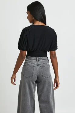 Body Plongeant À Manches Bouffantes