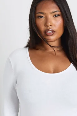 Body Plus Basic à manches longues avec décolleté échancré