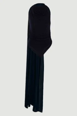 Body Premium en Crêpe Soyeux Col Montant avec Détail Foulard