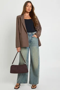 boohoo Body sans couture à manches longues et encolure échancrée<Femme Tops