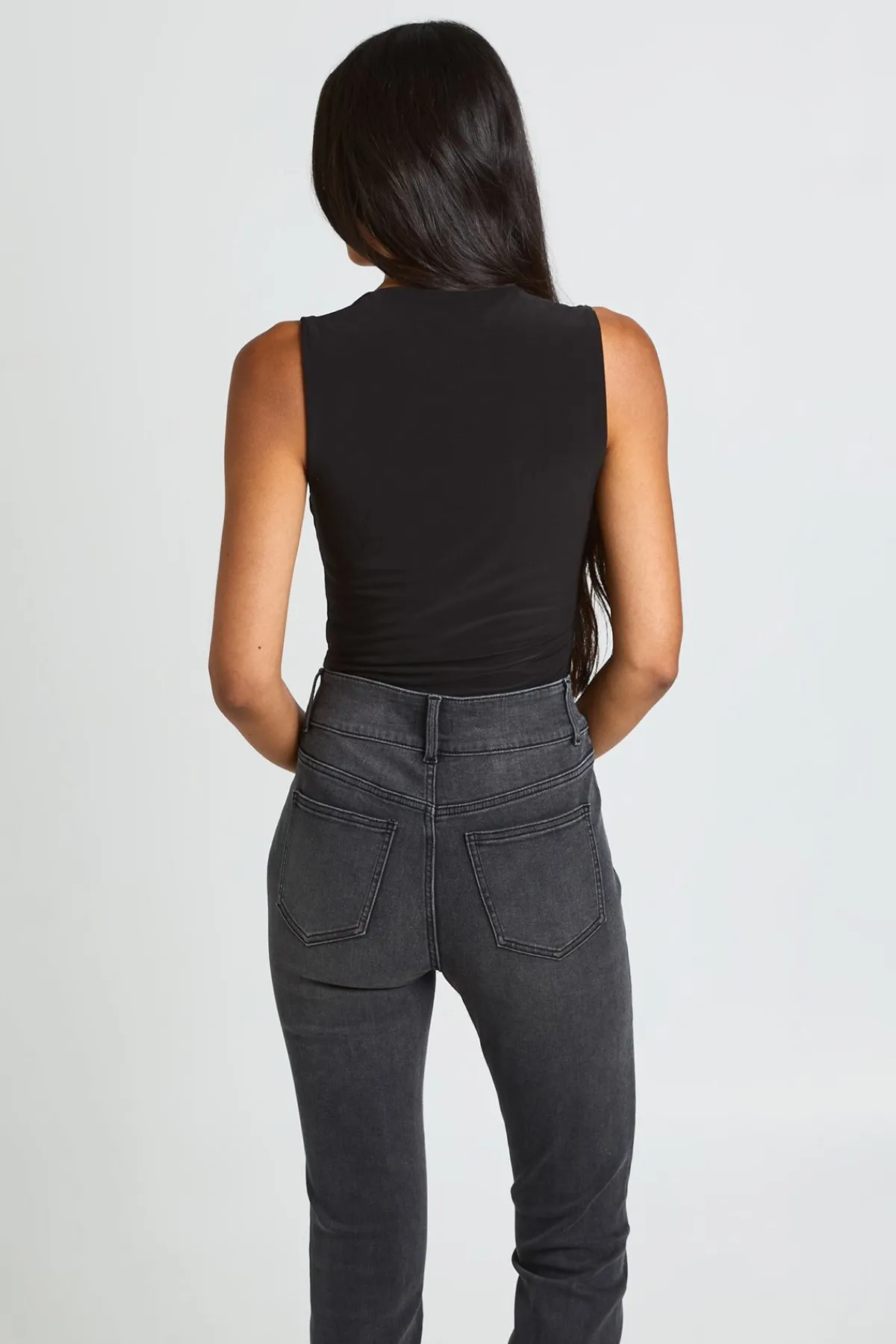 boohoo Body Sans Manches À Double Épaisseur Slinky Encolure Carrée Coupe Tall<Femme Tops