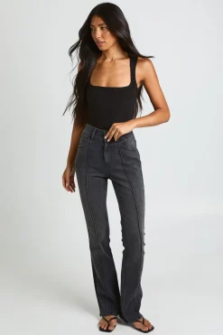 boohoo Body Sans Manches À Double Épaisseur Slinky Encolure Carrée Coupe Tall<Femme Tops