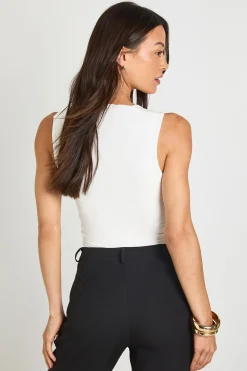 Body Sans Manches À Encolure Carrée En Tissu Slinky Double Épaisseur Coupe Tall