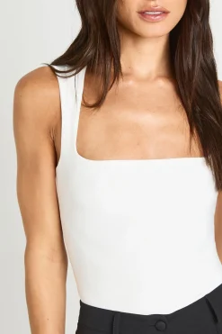 Body Sans Manches À Encolure Carrée En Tissu Slinky Double Épaisseur Coupe Tall