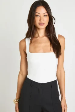 Body Sans Manches À Encolure Carrée En Tissu Slinky Double Épaisseur Coupe Tall
