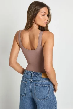 boohoo Body sans manches sans coutures à col échancré<Femme Tops