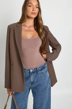 boohoo Body sans manches sans coutures à col échancré<Femme Tops