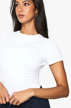 boohoo Body sculpté Peached à manches courtes<Femme Tops