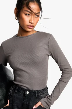Bodysuit à manches longues à col rond Boohoo Basics, lot de 2