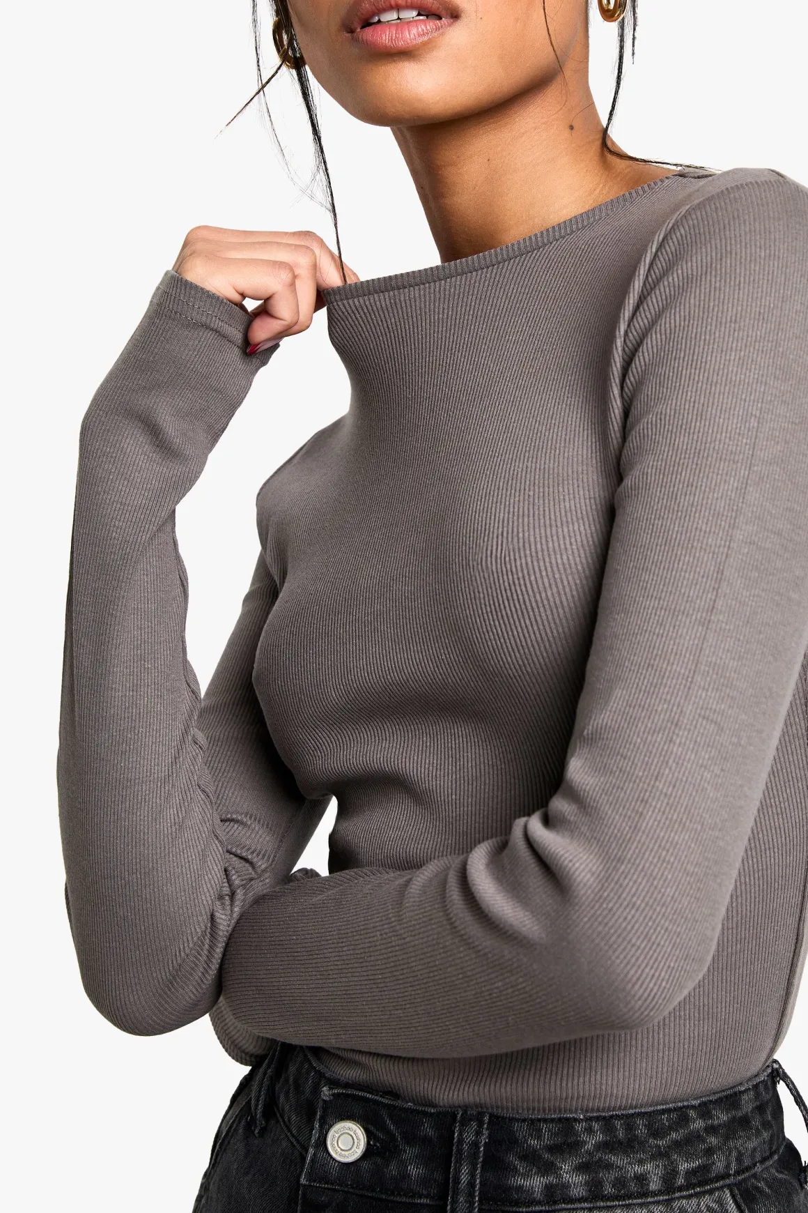 Bodysuit à manches longues à col rond Boohoo Basics, lot de 2