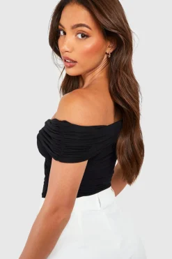 boohoo Bodytailleur Bardot Long à Détails Froncés<Femme Tops
