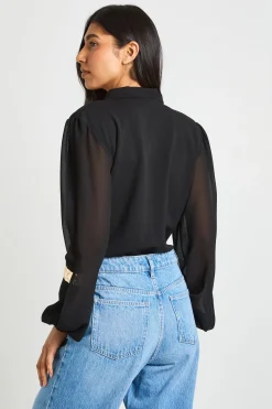 boohoo Body Tall Cache-cœur À Manches En Mousseline<Femme Tops