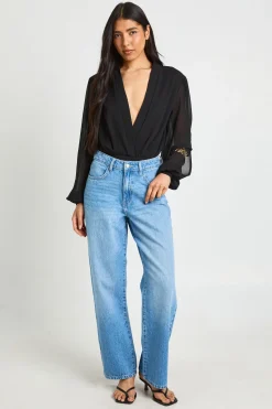 boohoo Body Tall Cache-cœur À Manches En Mousseline<Femme Tops