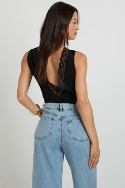 boohoo Body Tall À Encolure En V Avec Bordure En Dentelle<Femme Satin Et Dentelle|Tops
