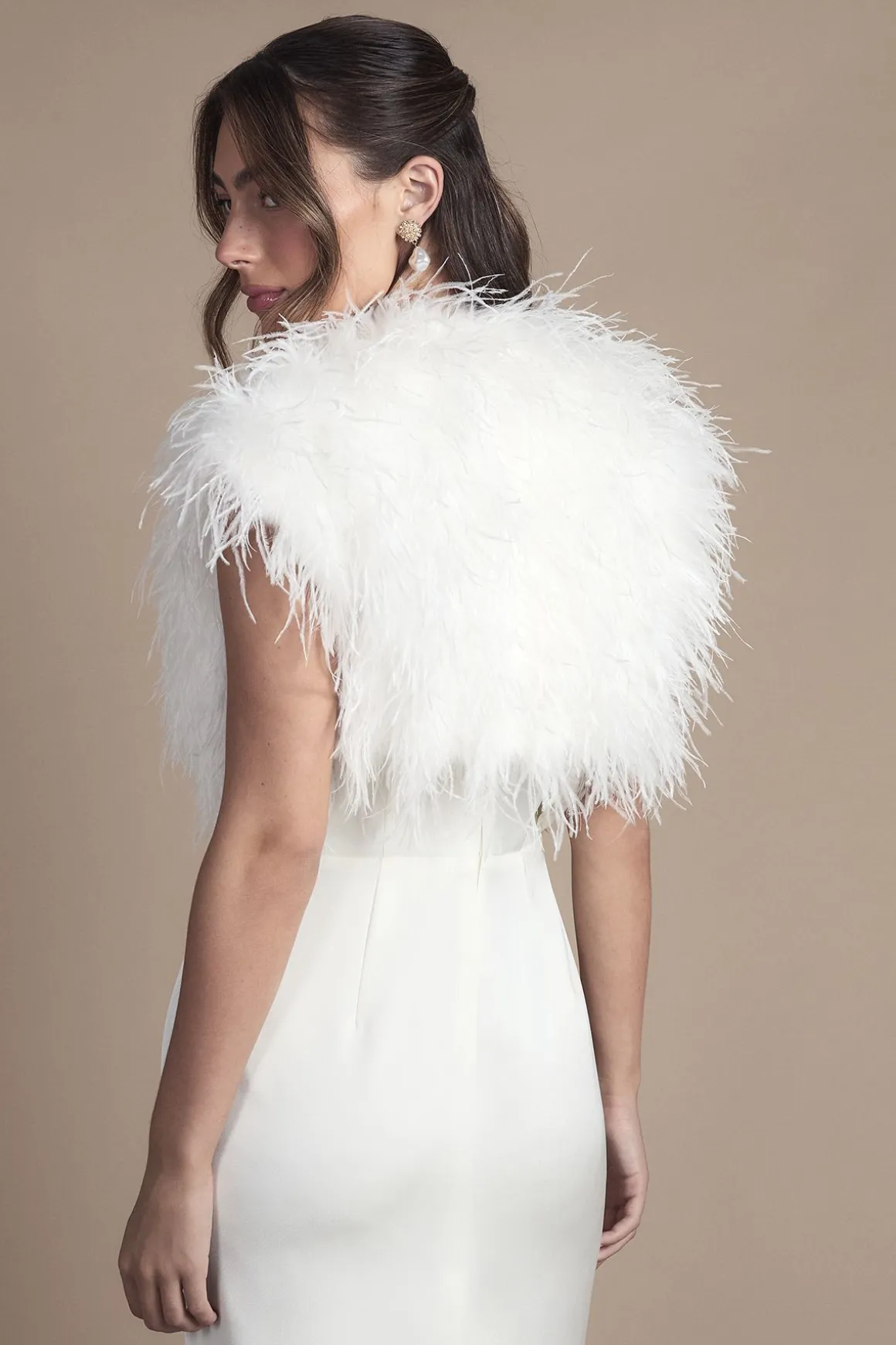 Boléro de Mariée à Plumes