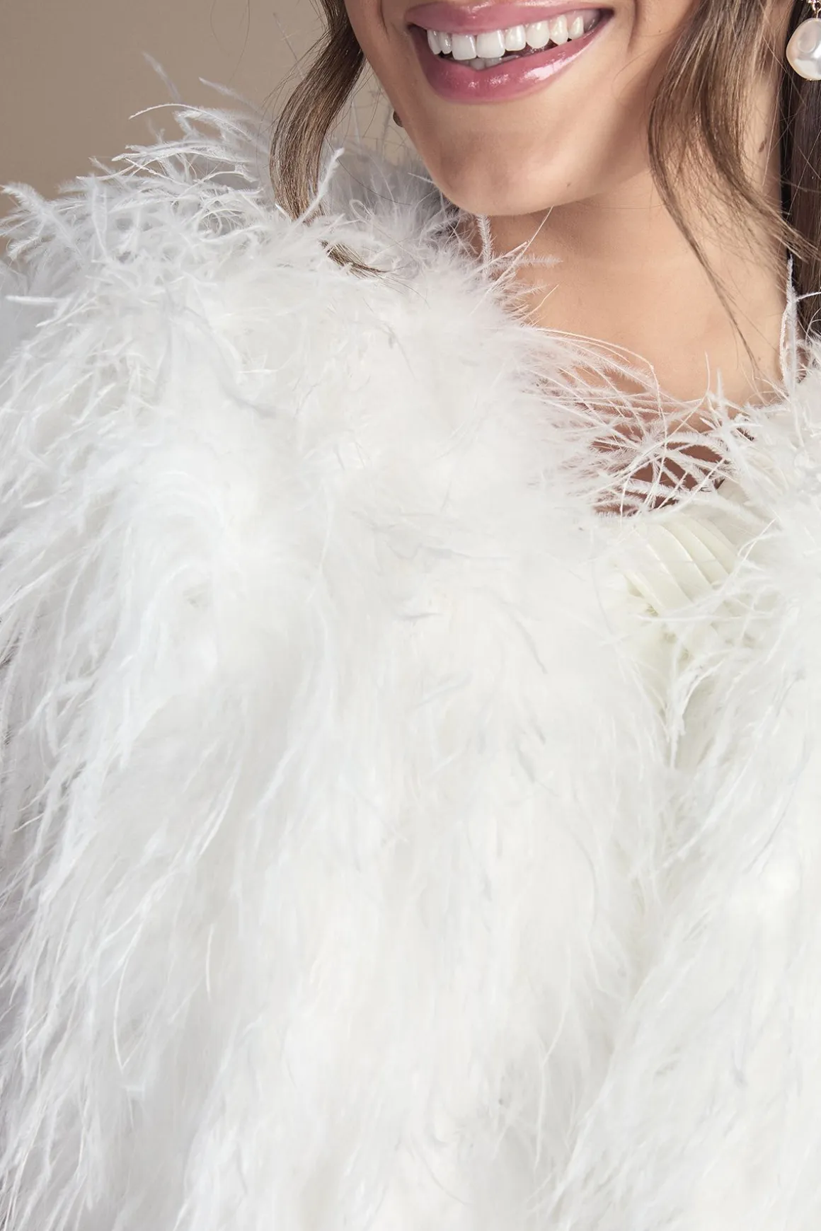 Boléro de Mariée à Plumes