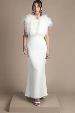 Boléro de Mariée à Plumes