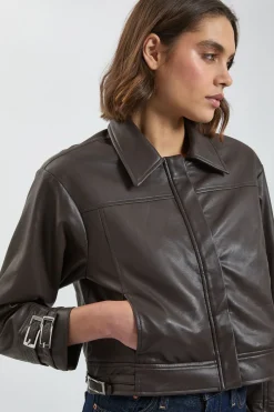 Bomber Avec Détail À Patte En Synthétiquecuir