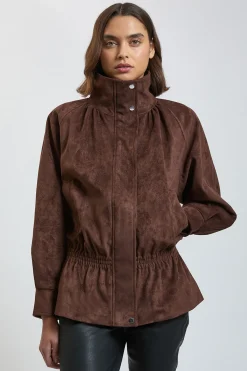 KarenMillen Bomber Col Mont En Synthétique<Femme Vestes & Manteaux|Bombers