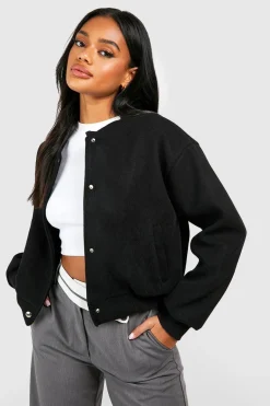 Bomber court effet laine