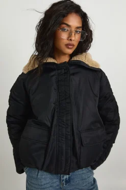 boohoo Bomber à doublure synthétique<Femme Vestes & Manteaux|Bombers