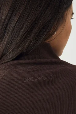 Bomber DSGN Studio à Col Montant Côtelé avec Fermeture Éclair