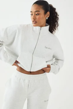 Bomber DSGN Studio à Col Montant avec Broderie et Fermeture Zippée