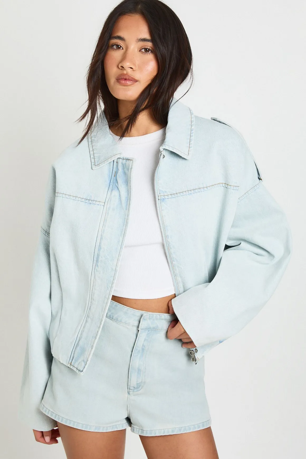 Bomber En Denim Oversize