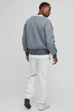 Bomber oversize à col ouvert