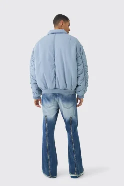 boohooMAN Bomber oversize en ardoise<Homme Manteaux Et Vestes