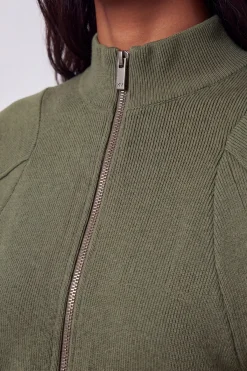 KarenMillen Bomber Tricoté À Manches Longues Avec Détails Côtelés Aspect Laine<Femme Manteaux Et Vestes D’Automne|Vestes & Manteaux