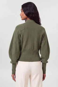 KarenMillen Bomber Tricoté À Manches Longues Avec Détails Côtelés Aspect Laine<Femme Manteaux Et Vestes D’Automne|Vestes & Manteaux