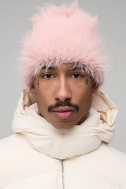 boohooMAN Bonnet Côtelé Duveteux<Homme Chapeaux, Gants Et Écharpes