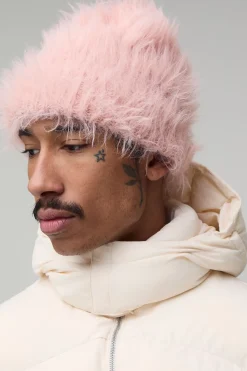 boohooMAN Bonnet Côtelé Duveteux<Homme Chapeaux, Gants Et Écharpes