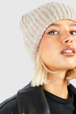 Bonnet en maille côtelée douce