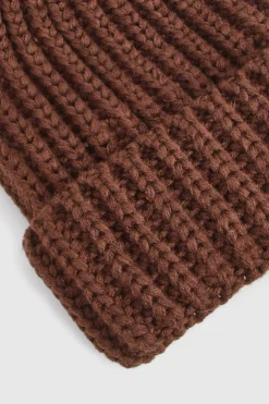 Bonnet en maille douce chocolat