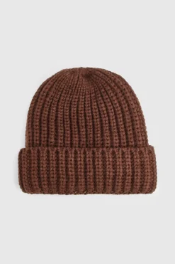 Bonnet en maille douce chocolat