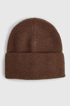 Bonnet en Tricot Côtelé Chocolat