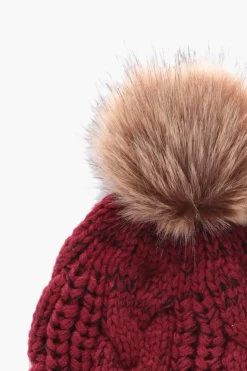 boohoo Bonnet En Tricot Torsadé Avec Pompon En Synthétique< Chapeaux