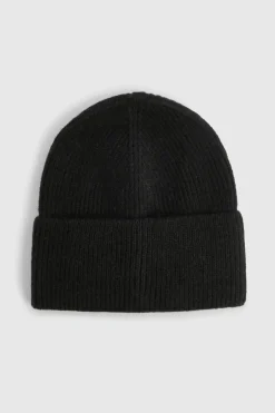 Bonnet Tricoté Côtelé Noir