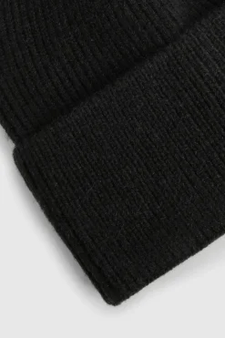 Bonnet Tricoté Côtelé Noir