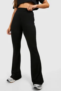 boohoo Basic Pantalon Taille Haute Ajusté et Évasé<Femme Pantalons|Basiques