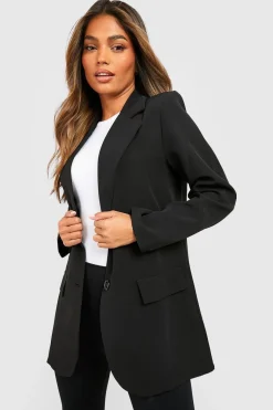 Boohoo Basics Blazer ajusté en tissu tissé à simple boutonnage